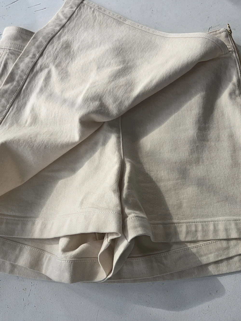 J. Crew Cream Mini Skort with Side Slit